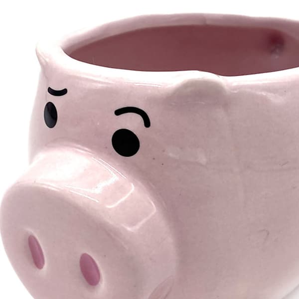 Keramisk rosa grismugg - Söt djurformad mugg för kaffe, te, mjölk