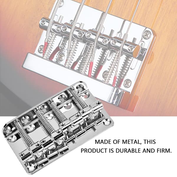 Professionell 4-strängad elbasgitarrställ i metall, silver