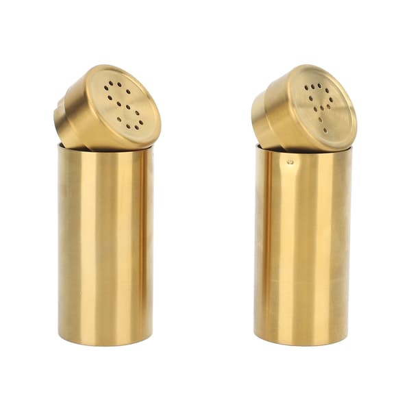 2-pak guld 304 rustfrit stål salt- og peberbøsse til køkken, camping, grill