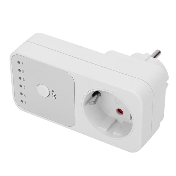 EU-stik 230V Timer Strømstikafbryder, Digital Nedtællingscontroller, Hvid, 1 pakke