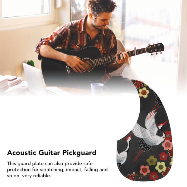 Stålsträngad gitarr Scratch Plate Trana Motiv Teardrop PVC-skydd 1 st Skyddande tillbehör