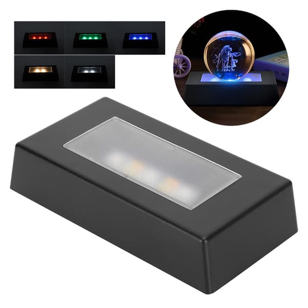 LED-displaybase farveskiftende lysstander med USB-kabel til 3D-krystalstatuer og smykker