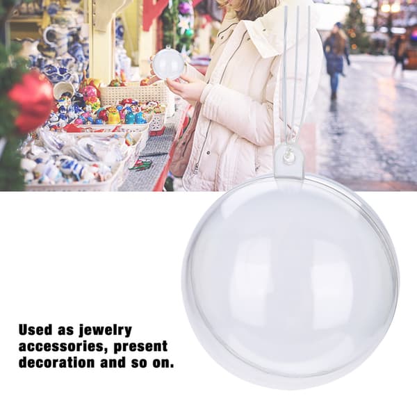 20 stk. fyldbare klare plastkugler til bryllups- og julepynt (10 cm)