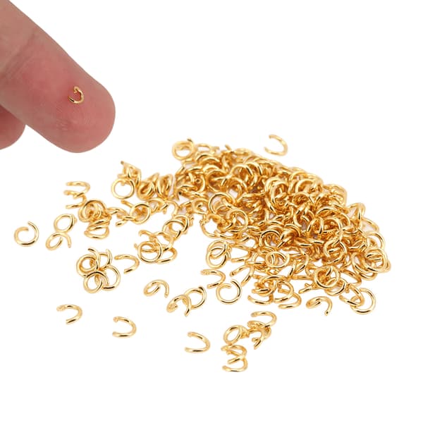200 stk. springringe multifunktionel rustfrit stål guld åben springring DIY smykker forbindelsesspænde