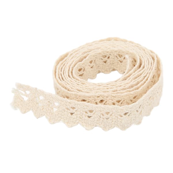 Blondebånd Bomuldstråd 20 Yards Beige Dekorative Tilbehør til DIY Tøj Gavepynt