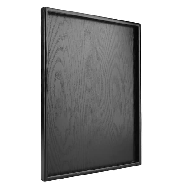 Rektangulær serveringsbakke i massivt træ til te, kaffe, snacks, fade 35x24cm