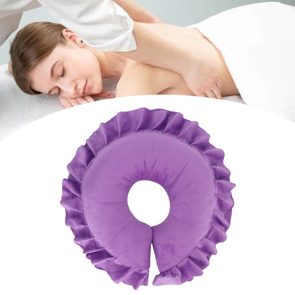 U-formad nackstödskudde Mjuk bordsbädd Ansiktskudde för skönhetssalong SPA Massage Lila