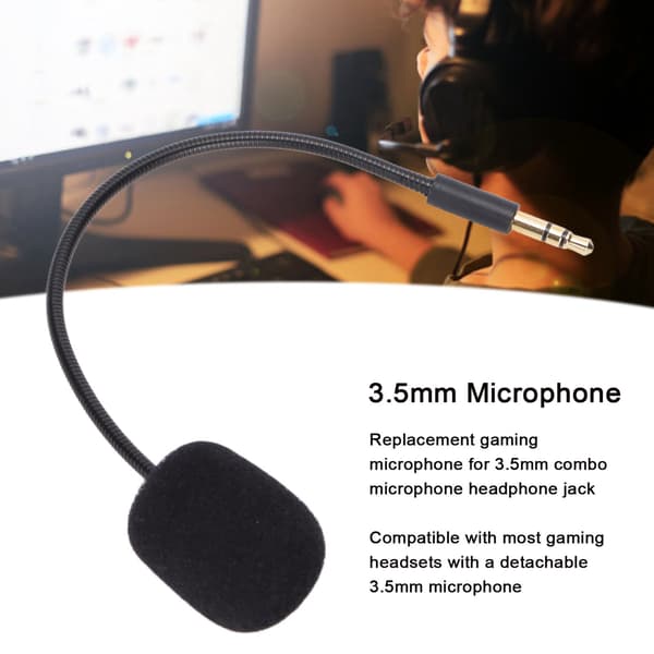 Universell 3,5 mm spelheadsetmikrofonersättning för handkontroll, svamp-legering, 1 st