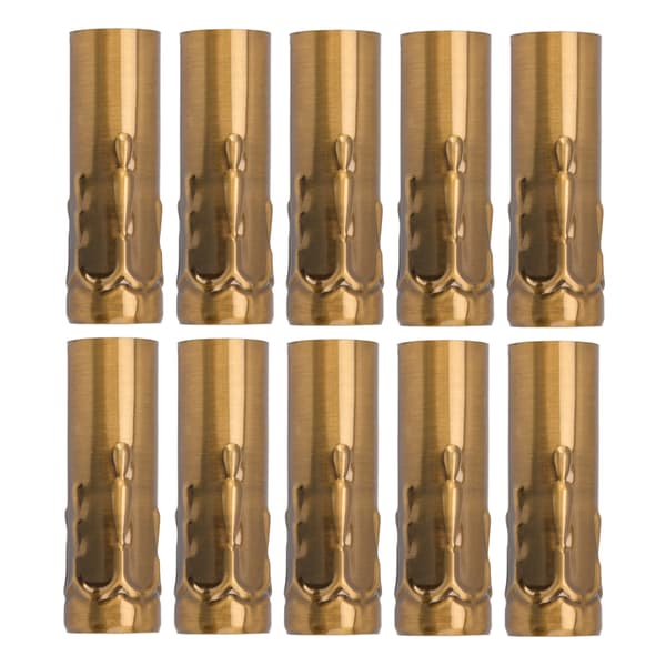 10 stk. E14 metalrør til lampeholder, belysningstilbehør 25x80mm guldbronze