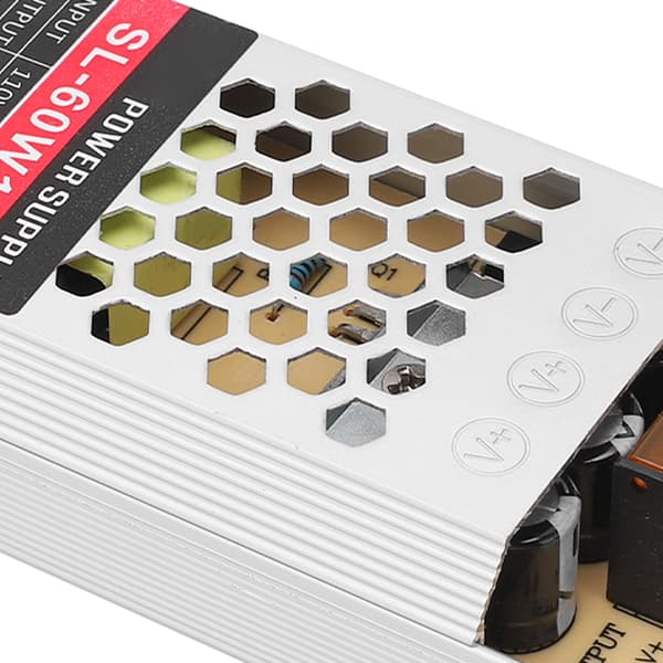 60W 12V 5A Ultratynd LED-driver, aluminiumstrimmeltransformer til stripelys