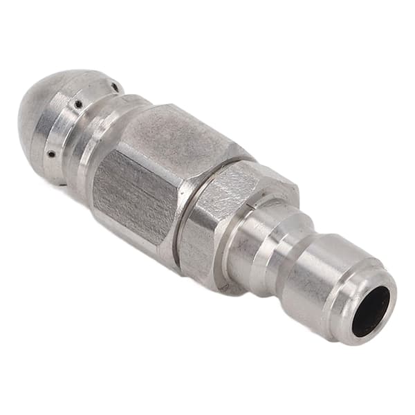 Højtryksrenserdyse 5000PSI, 1/4in NPT Quick Connect, Spids spids i rustfrit stål, 1 front- og 6 baghuller, til rengøring