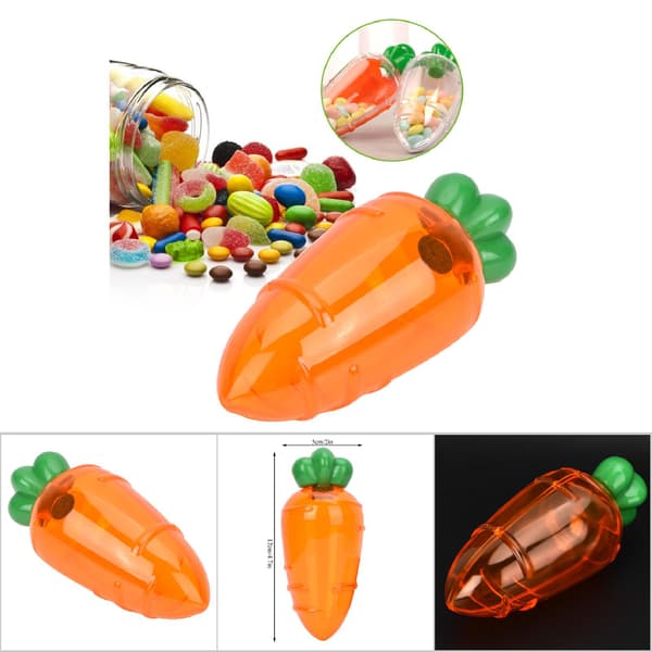 12-pack tecknad morotsformad godislåda för bröllop, babyshower, present (transparent orange)