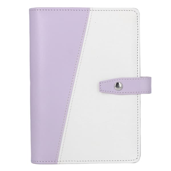 A6 Budget Binder Multifunktionelt Rumdesign Bærbar PU Læder Notesbog Binder til Kontor Skole Lilla