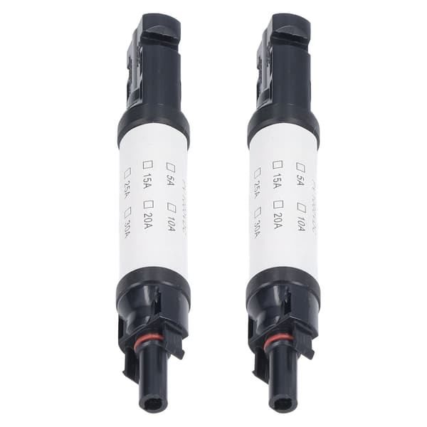 2-pak solcelle PV-stik IP68 UV-bestandig 1000V 15A inline sikring til solcellekabler