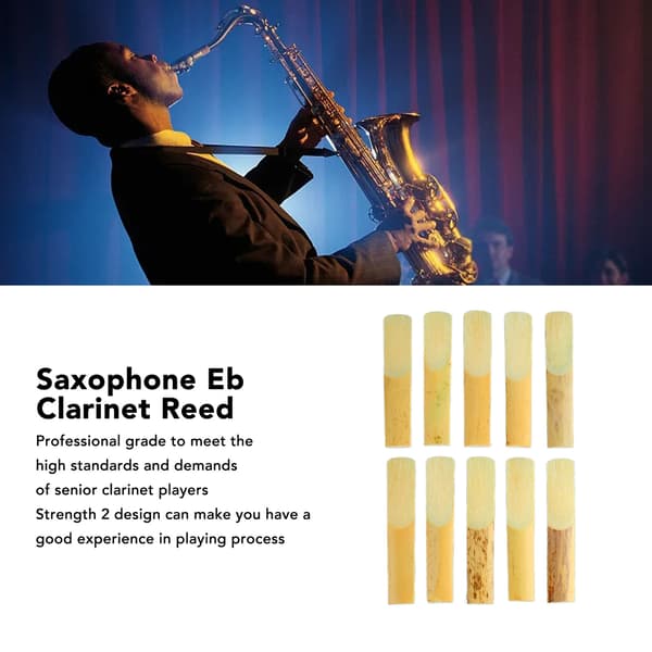 10 st Eb Saxofon Klarinett Rörblad Styrka 2 Robust Pro Saxofon Rörblad Set Träton Nr.2