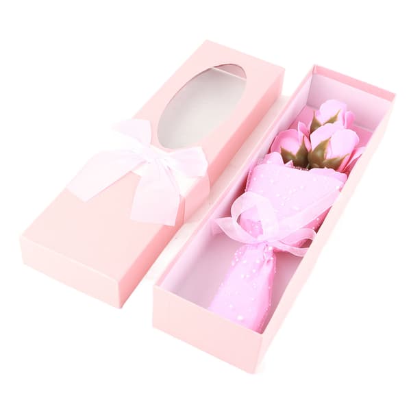 Simulerad Tvålrosor Blomsterbukett Presentförpackning för Mors Dag