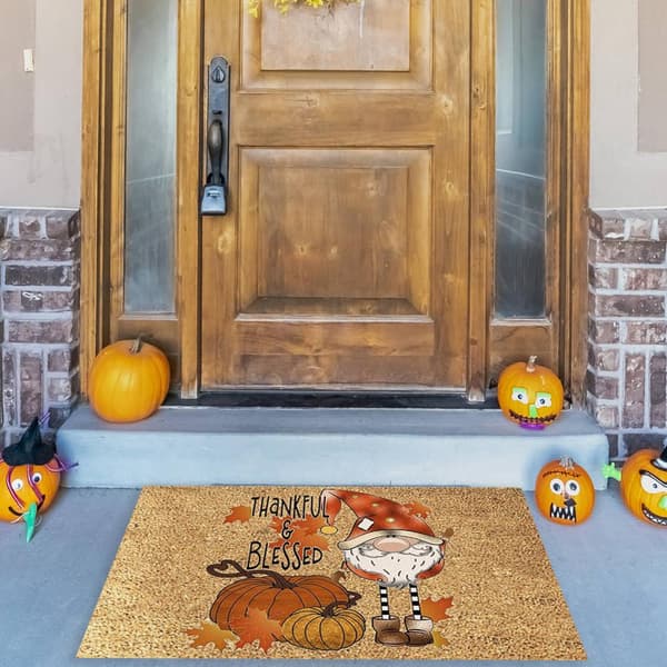 Festlig Höst Thanksgiving Entrématta Halkfri Polyester Golvmatta 60x40cm Ytterdörr Kök Badrum 1-pack