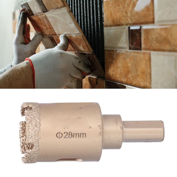 28 mm loddet diamantkerneborehulsav til glas, keramik, marmor, sten