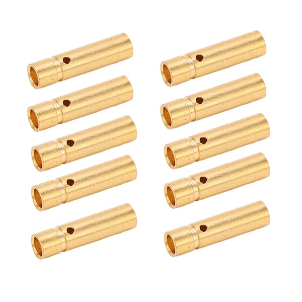 10-pack 12.031 Guld Koppar Banankontakter 3mm Hane Hona Anslutningsset