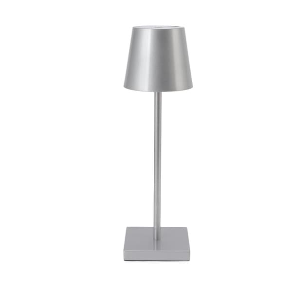 Genopladelig dæmpbar touch LED-bordlampe, sølv, moderne