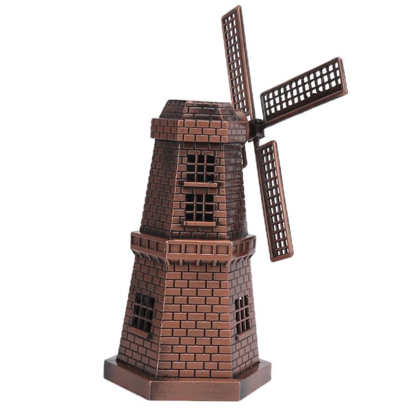 Vindmølleindretning Retro Stil Rød Bronze Mini Håndværkspynt til Bar Restaurant