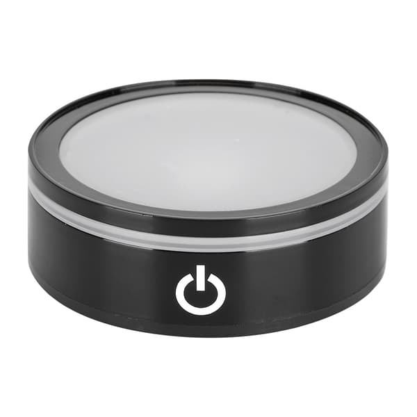 LED Base Krystal Sort Flad Touch Multi Mode Farverigt Hvidt Lys 3D Indgraveret Laser Base