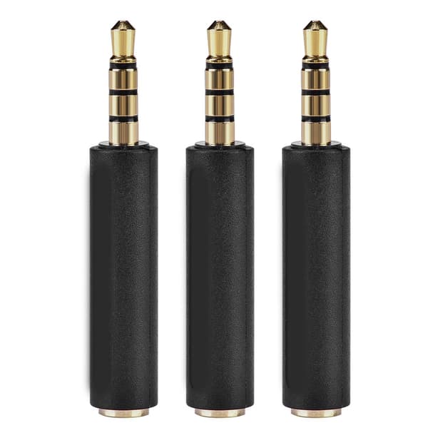 3,5 mm OMTP till CTIA Ljudadapter för hörlurar, Svart, 3-pack