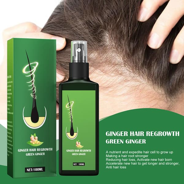 Ingefära Hårväxtserum Spray Hårväxtvätska Förhindra Håravfall Återväxt Närande Ingefäraspray