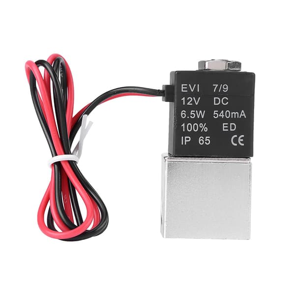 12V DC 1/4\" 2-vägs NC Pneumatisk Magnetventil, Aluminium Luftkontroll, 2-pack