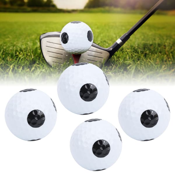 4-pack 2-lagers golfputtträningsbollar vita med svart prick