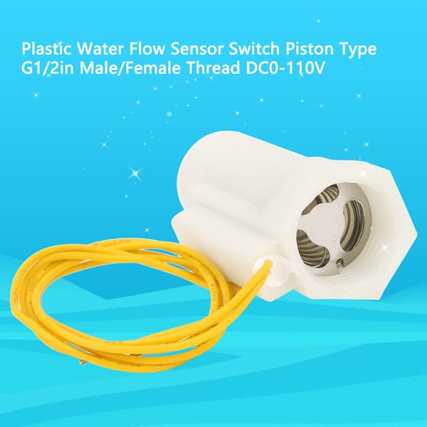 Vandstrømssensorafbryder Stempel G1/2in Han/Hun Gevind Plast DC0-110V