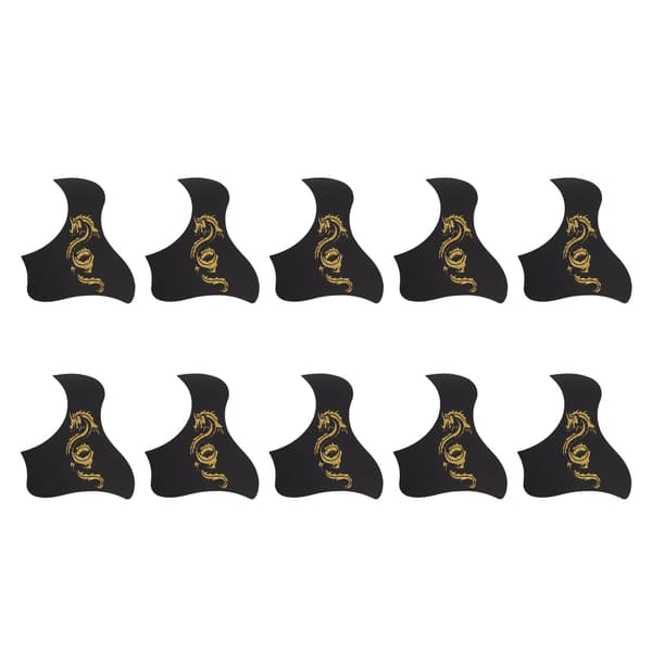 10 st PVC Plektrumskydd för Akustisk Gitarr, Drakmönster Repskydd Set, 40\" 41\", Guld