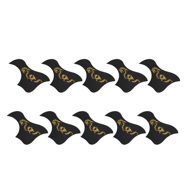 10 st PVC Plektrumskydd för Akustisk Gitarr, Drakmönster Repskydd Set, 40\" 41\", Guld
