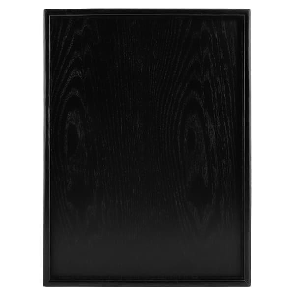 Rektangulær serveringsbakke i massivt træ til te, kaffe, snacks, fade 35x24cm