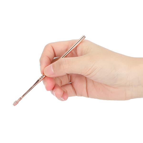 3 stk. ørevoksfjerner i rustfrit stål med dobbelt hoved, pincet og curette (rosaguld)