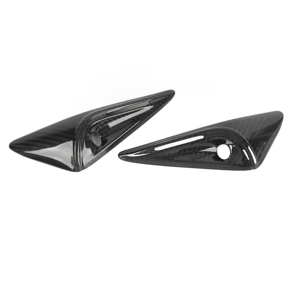 2 STK Side Mudguard Kamera Ventilationsdæksel Trim Kulfiber UV-resistent Erstatning til Tesla Model S 2023+ Blank