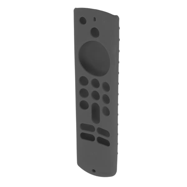 Halkfritt silikonfodral för Fire TV Stick 3:e generationens fjärrkontrollskydd med snodd, grå
