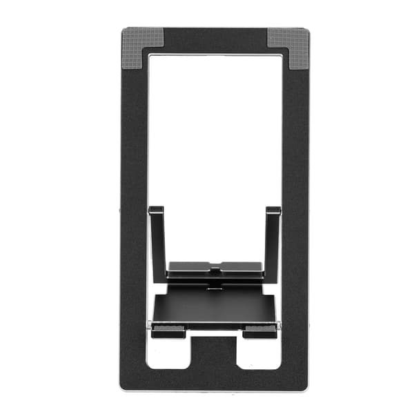 Justerbar skrivebords telefonholder foldbar aluminiumslegering tabletstativ sort til kontor