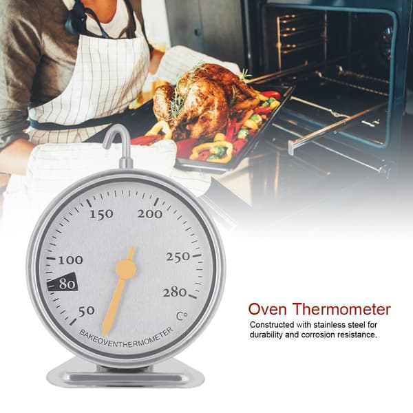 Ovntermometer i rustfrit stål, stort køkkentermometer med urskive, 50°C til 280°C