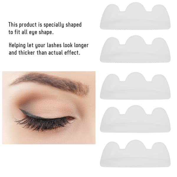 5 par silikone øjenvippe permanent puder øjenvippe curling løfteskjold patch makeup værktøj