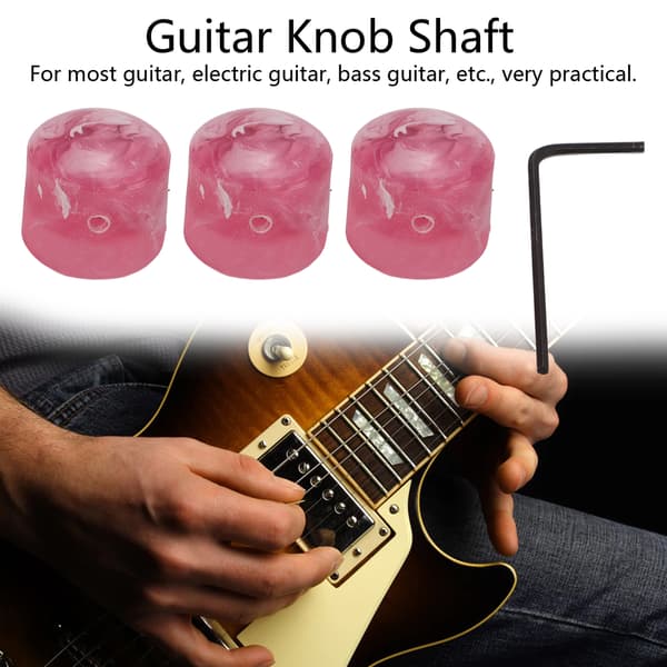 3st Rosa Elgitarr Kontrollrattar Sträng Potentiometer Set med Skiftnyckel för Basinstrument