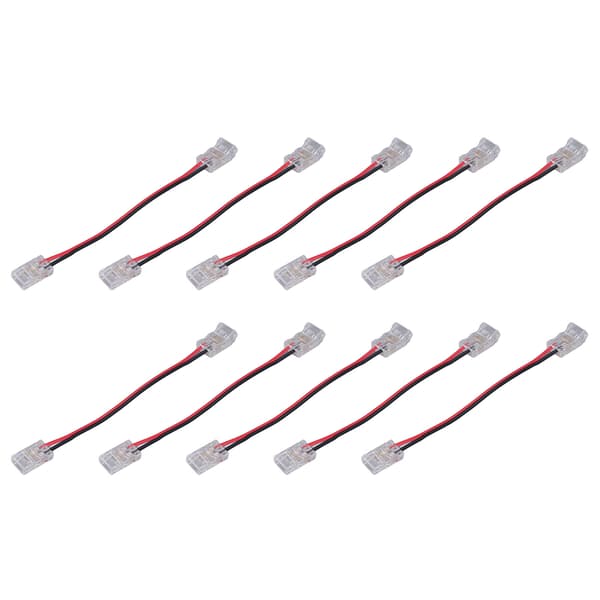 COB Strip Light Connector Dobbelt Hoved 8mm 2 Pin 10-pak