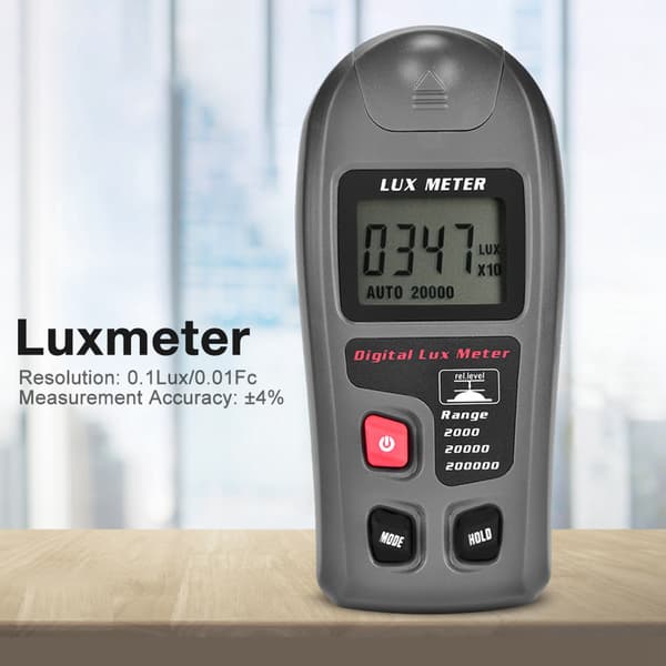 MT-30 Digital Luxmeter, LCD-baggrundsbelyst lysmåler til test af miljøbelysning, 0-200000 Lux