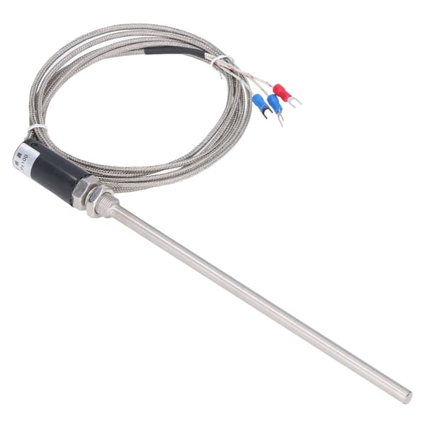 PT100 RTD Sensor Probe, 4-leder skærmet kabel, -200 til 450°C, 5-pak