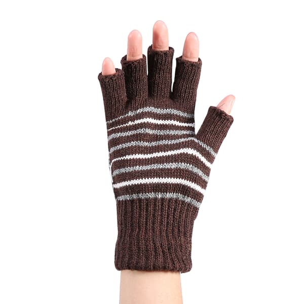 1 par 5V USB Vintervarma Värmehandskar Män Kvinnor Uppvärmda Halvfingerhandskar Kaffe
