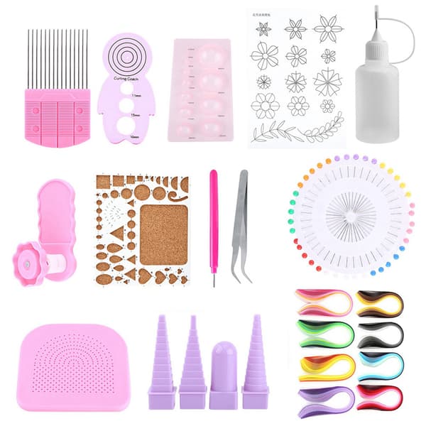 1 set DIY Quilling Paper Craft Rolling Kit Slotted Tools Strips Pincett för dekoration