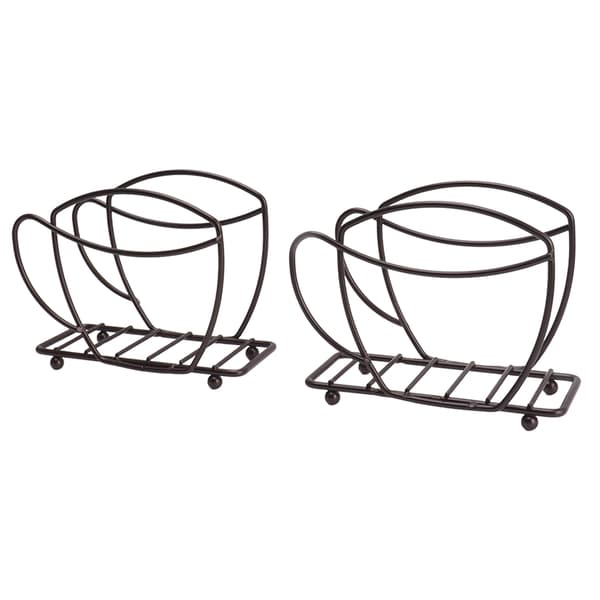 Servietholder i bronzejern, kaffekopformet borddispenser