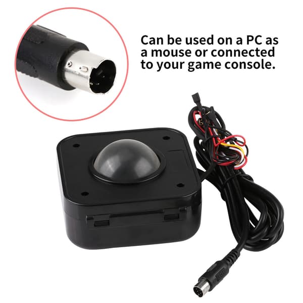 Belyst 4,5 cm rund LED-styrkula mus PS/2 PCB-kontakt för arkad