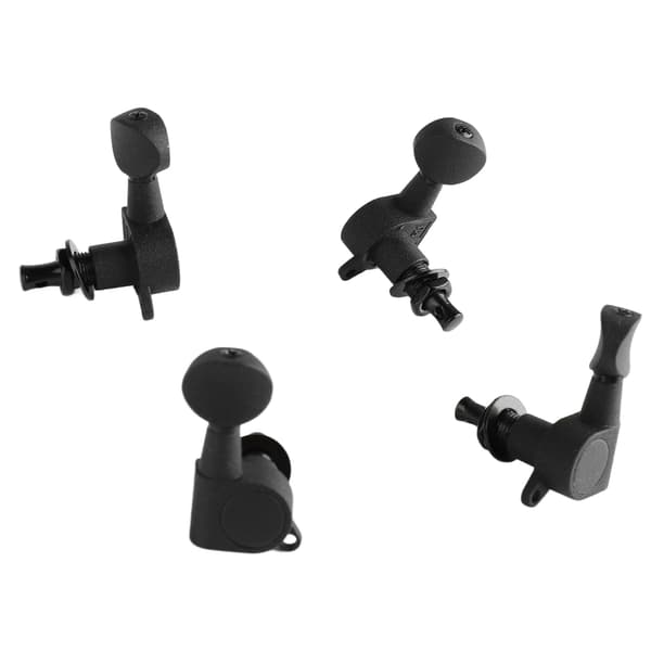 4 stk. metal ukulele stemmeskruer med skruer, forseglede stemmeknapper, mat sort til Uke