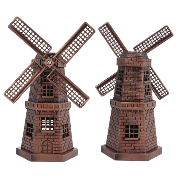 Vindmølleindretning Retro Stil Rød Bronze Mini Håndværkspynt til Bar Restaurant
